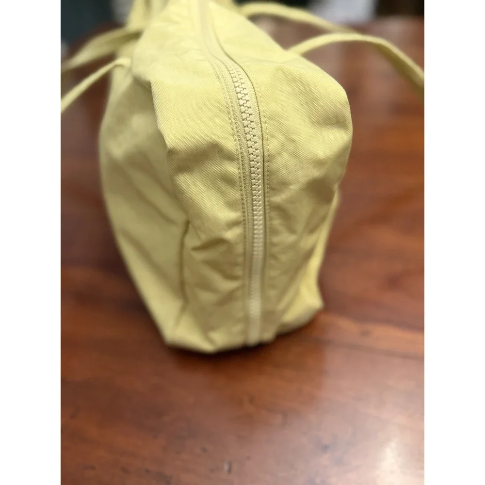BAGGU Recycled Nylon Bowler Bag Shoulder Tote Pale Yellow Butter Custard Slouchy